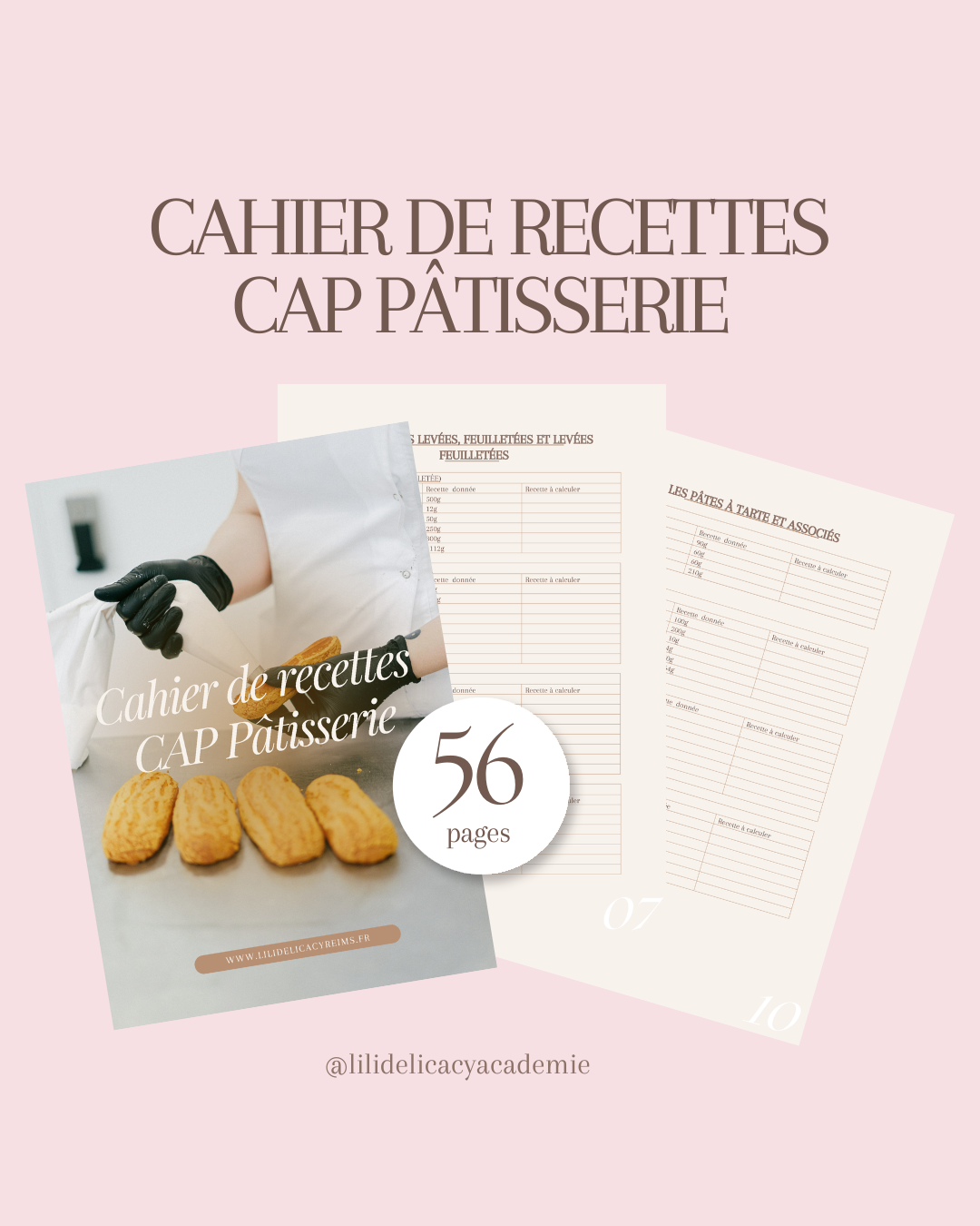 Carnet de Recettes CAP Pâtisserie – Recettes CAP Pâtisserie