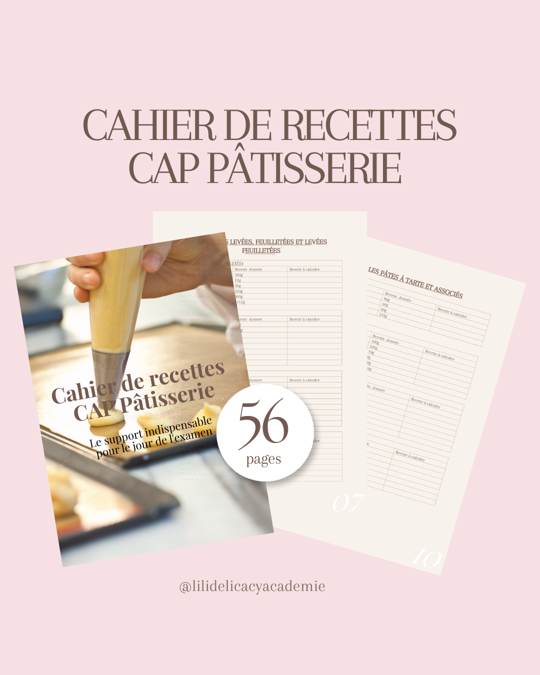 Carnet de Recettes CAP Pâtisserie – Livret de Recettes CAP Pâtisserie
